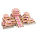 Woodcraft construction kit Dřevěné 3D puzzle Epang palace růžové