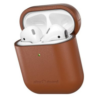 AlzaGuard Genuine Leather Case pro AirPods 1. a 2. generace sedlově hnědé