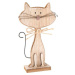 Dřevěná dekorace ve tvaru kočky Dakls Cats, výška 18 cm