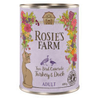 Výhodné balení Rosie's Farm Adult 12 x 400 g - krůtí a kachní