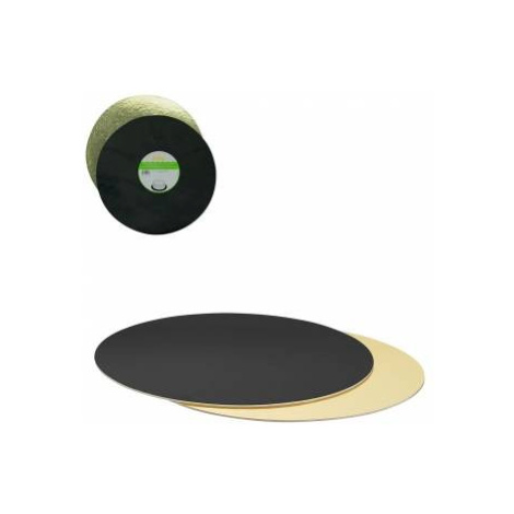 Podložka pod dort 1ks oboustranná černo zlatá 32cm 3mm - Decora