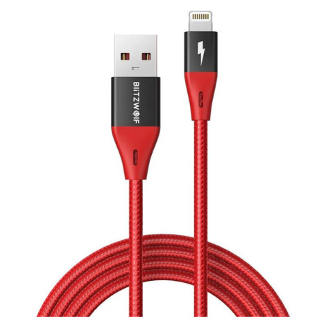 Kabel USB na Lightning BlitzWolf MF-10 Pro, MFI, 20W, 1,8 m (červený)