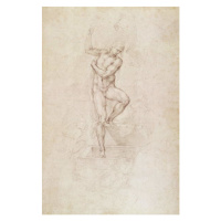 Michelangelo Buonarroti - Obrazová reprodukce W.53r The Risen Christ, study for the fresco of Th