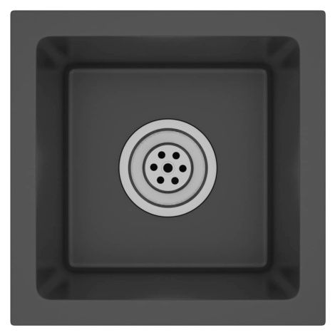 vidaXL Ručně vyrobený kuchyňský dřez černý nerezová ocel