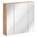 ArtCom Koupelnová sestava CAPRI White Capri | dub zlatý: Horní zrcadlová skříňka 843 - 80 cm