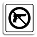 Accept Piktogram "zákaz vstupu se zbraní" (80 × 80 mm) (bílá tabulka - černý tisk)