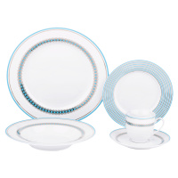 TEMPO-KONDELA DONATELLA BABY BLUE, jídelní souprava, set 20 ks, porcelán