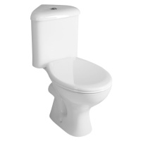 AQUALINE CLIFTON rohové WC kombi, dvojtlačítko 3/6l, zadní/spodní odpad, bílá FS1PK