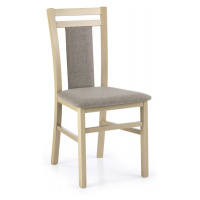 Dřevěná jídelní židle HUBERT 8 – masiv, látka, více barev dub sonoma / šedá
