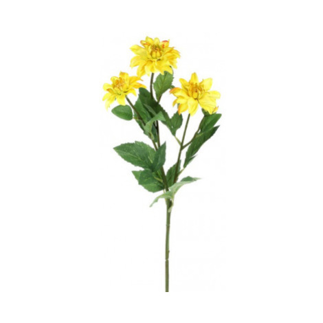 Umělá květina Jiřinka 75 cm, žlutá Asko