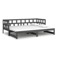 Výsuvná postel šedá masivní borovice 2× (90 × 200) cm, 820224
