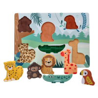 Adam Toys Dřevěné zábavné vkládací puzzle, Safari 3D