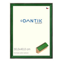 DANTIK rámeček 30 × 40, INCLINATA colori zelený plexi čiré