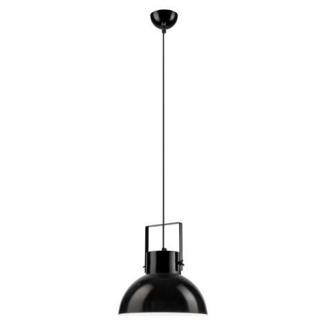 Leskle černé závěsné svítidlo se skleněným stínidlem ø 30 cm Kira – LAMKUR