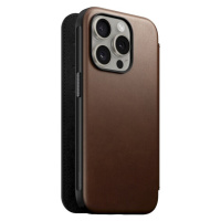 Nomad Modern Leather Folio, brown - iPhone 15 Pro (NM01628385) Hnědá