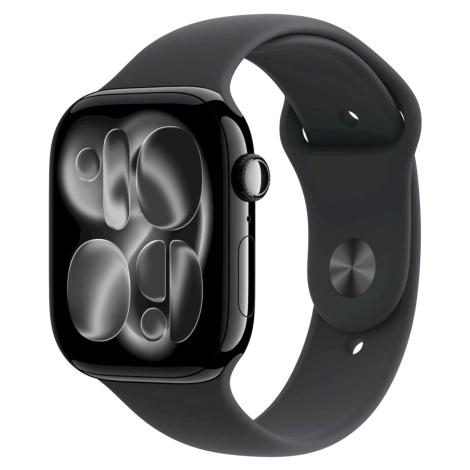 APPLE Watch 11 GPS + Cellular 42mm klavírně černý hliník - černý sportovní řemínek - M/L