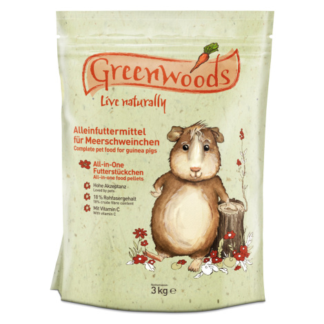 Greenwoods krmivo pro morčata - Výhodné balení 2 x 3 kg