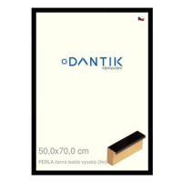 DANTIK rámeček 50 × 70, PERLA černý lesklý vysoký plexi čiré