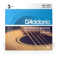 D'Addario EJ16-3D Phosphor Bronze Light .012 - .053 - 3ks