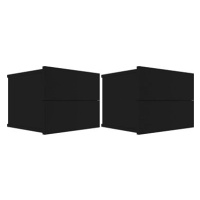 Noční stolky 2 ks černé 40 x 30 x 30 cm dřevotříska