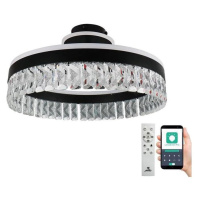 LED Stmívatelný přisazený lustr LED/75W/230V 3000-6500K černá + dálkové ovládání