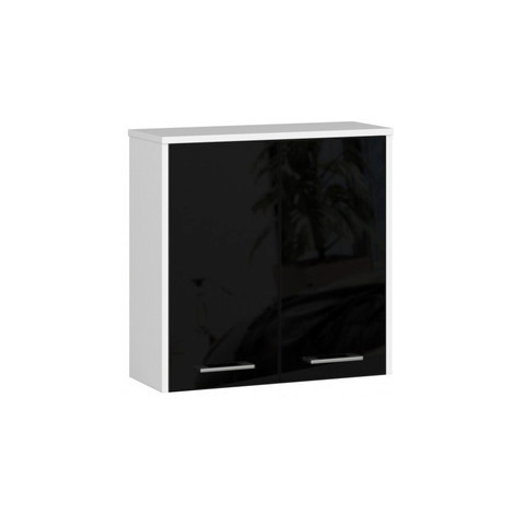 Koupelnová závěsná skříňka FIN W60 2D-černá/bílá Akord
