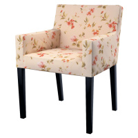 Dekoria Potah na židli Nils, na krémovém podkladu červené, oranžové a růžové květy, židle Nils, 