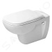 DURAVIT D-Code Závěsné WC, Rimless, sedátko SoftClose, bílá 45700900A1