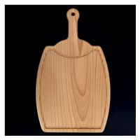 AMADEA Dřevěné prkénko s drážkou ve tvaru sudu, masivní dřevo, 36x21x1,5 cm
