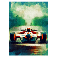 Ilustrace Formula 1 smaragd, Justyna Jaszke, 30x40 cm