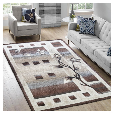 Kvalitný koberec do obývačky s motívom kvetov Šířka: 240 cm | Délka: 330 cm