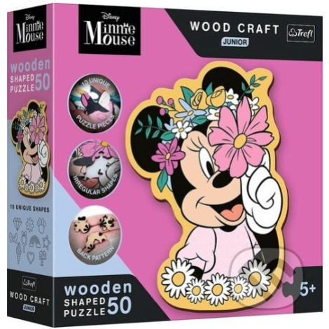 Wood Craft Junior puzzle Ve světě Minnie Mouse (50 dílků) - puzzle z kategorie 15 - 60 dílků Trefl