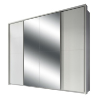 Šatní skříň s TV koutem ENIMA bílá/zrcadlo