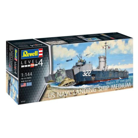 Plastic modelky loď 05169 - US Navy Landing Ship Medium (Bofors 40 mm gun) (1: 144) Revell