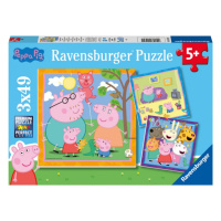 RAVENSBURGER Prasátko Peppa 3x49 dílků