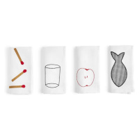 Sada ubrousků HAY Sobremesa 45 x 45 cm 4-pack bílá barva