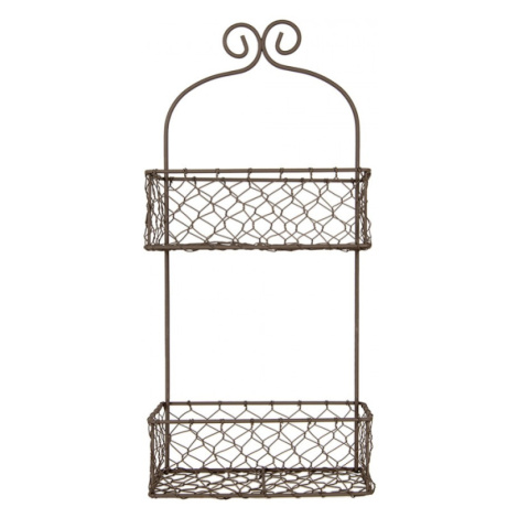 Drátěná závěsná polička se 2 košíky Filaire – 20x12x45 cm Clayre & Eef