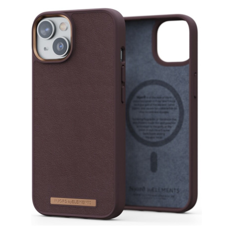NJORD Genuine Leather Magsafe Case iPhone 14 tmavě hnědý