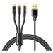 Kabel 3v1 z USB na USB-C / Lightning / Micro USB, Mcdodo CA-3330, 1,2 m (černý)