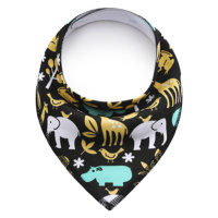 Vsepropejska Jumbo černý šátek pro psa se slonem a žirafou