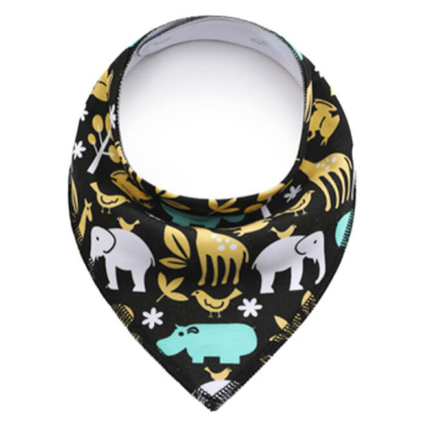 Vsepropejska Jumbo černý šátek pro psa se slonem a žirafou
