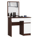Ak furniture Kosmetický stolek se zrcadlem P-2/SL dub wenge / bílý pravý