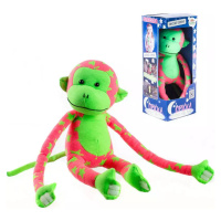 PLYŠ Baby opička svítící ve tmě 45cm růžovo-zelená s hvězdičkami fosforeskující