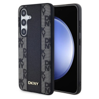 DKNY PU Leather Checkered Pattern Magsafe kryt Samsung Galaxy S24 černý