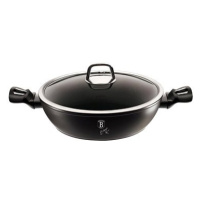 BERLINGERHAUS Pánev Wok s poklicí a mramorovým povrchem 30 cm Black Silver Collection