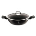 BERLINGERHAUS Pánev Wok s poklicí a mramorovým povrchem 30 cm Black Silver Collection