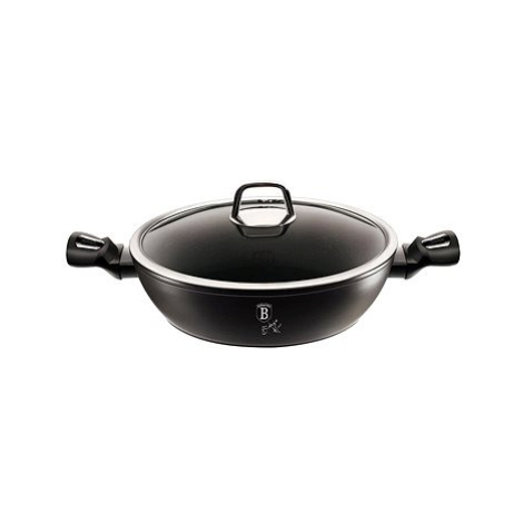 BERLINGERHAUS Pánev Wok s poklicí a mramorovým povrchem 30 cm Black Silver Collection Berlinger Haus