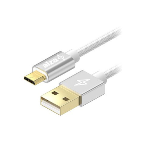 AlzaPower AluCore USB-A to Micro USB 0.5m stříbrný