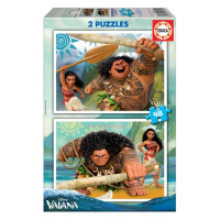 Puzzle Odvážná Vaiana 2x48 dílků