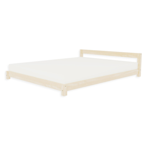 Benlemi Dvoulůžková dřevěná postel COMFY ve scandi stylu Zvolte barvu hranolů: Transparentní vos